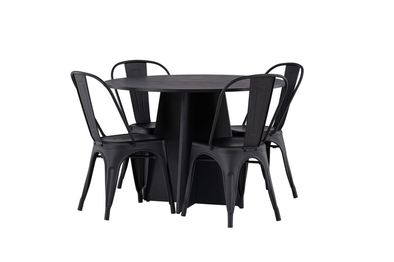 Bootcut Matgrupp 110 cm Rund med 4 Tempe Stolar - Svart - Möbler - Matplats - Matgrupp & matbord med stolar