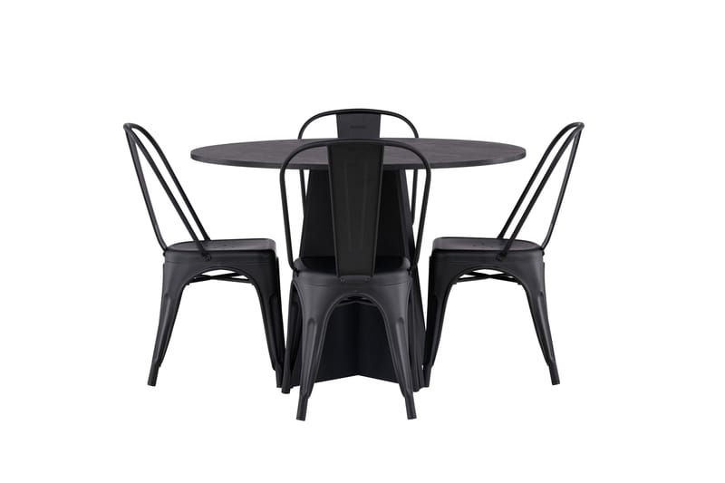Bootcut Matgrupp 110 cm Rund med 4 Tempe Stolar - Svart - Möbler - Matplats - Matgrupp & matbord med stolar