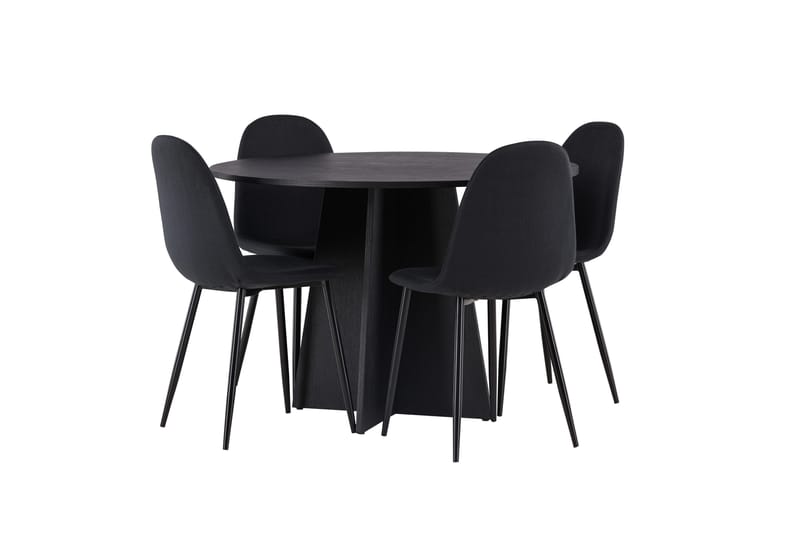 Bootcut Matgrupp 110 cm Rund med 4 Polar stolar - Svart - Möbler - Matplats - Matgrupp & matbord med stolar