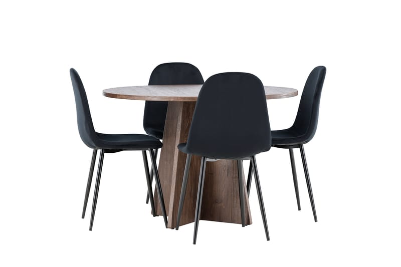 Bootcut Matgrupp 110 cm Rund med 4 Polar stolar - Möbler - Matplats - Matgrupp & matbord med stolar
