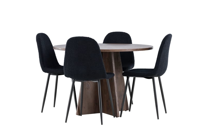 Bootcut Matgrupp 110 cm Rund med 4 Polar stolar - Möbler - Matplats - Matgrupp & matbord med stolar