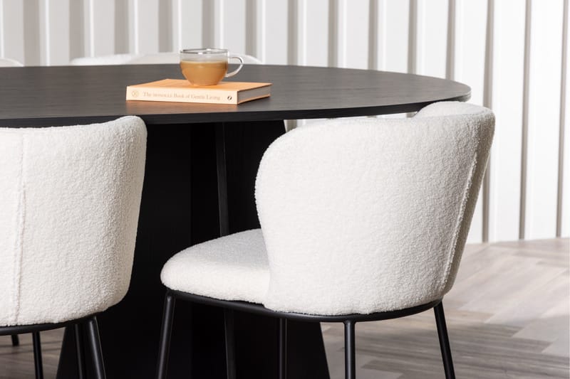 Bootcut Matgrupp 230 cm Oval med 6 Edina Stolar - Svart - Möbler - Matplats - Matgrupp & matbord med stolar