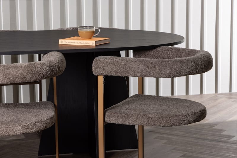 Bootcut Matgrupp 230 cm Oval med 6 Morning stolar - Brun - Möbler - Matplats - Matgrupp & matbord med stolar