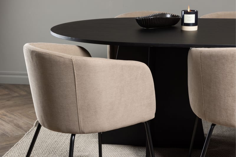 Bootcut Matgrupp 230 cm Rektangulär med 6 Berit stolar - Beige - Möbler - Matplats - Matgrupp & matbord med stolar