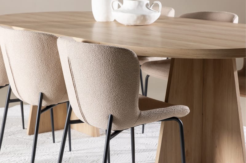 Bootcut Matgrupp 230 cm Rektangulär med 6 Modesto stolar - Whitewash/Beige - Möbler - Matplats - Matgrupp & matbord med stolar