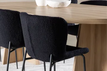 Bootcut Matgrupp 230 cm Rektangulär med 6 Modesto stolar - Whitewash/Svart - Möbler - Matplats - Matgrupp & matbord med stolar
