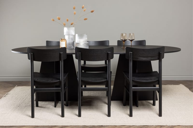 Bootcut Matgrupp + 6 stolar - Svart - Möbler - Matplats - Matgrupp & matbord med stolar