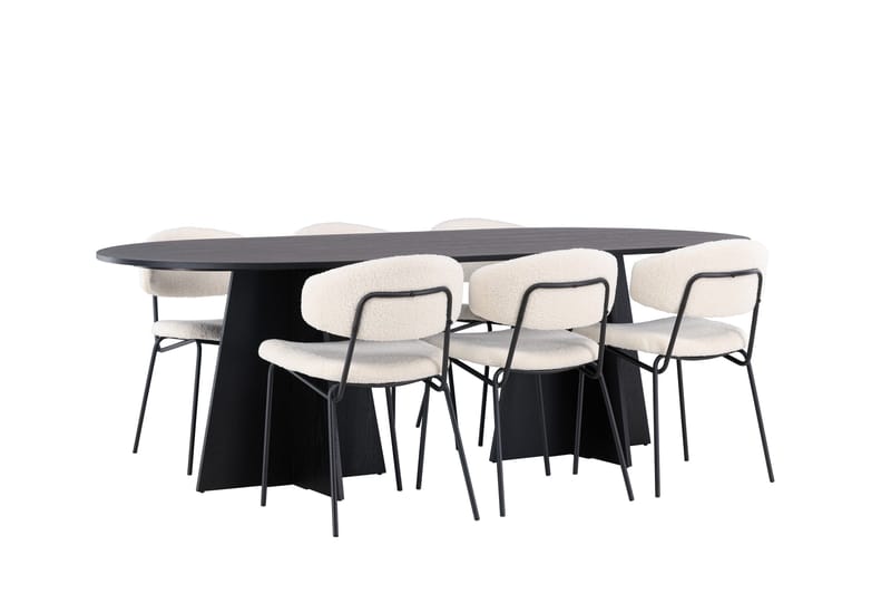 Bootcut Oval Matbord  med 6st Chico Matstolar - Möbler - Matplats - Matgrupp & matbord med stolar