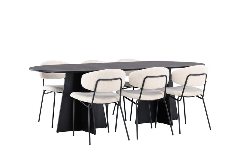Bootcut Oval Matbord  med 6st Chico Matstolar - Möbler - Matplats - Matgrupp & matbord med stolar