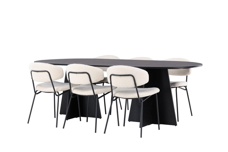 Bootcut Oval Matbord  med 6st Chico Matstolar - Möbler - Matplats - Matgrupp & matbord med stolar
