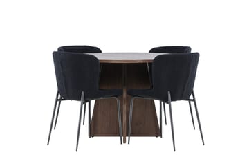 Bootcut Runt Litet Matbord 110 cm med 4 Modesto Matstol - Möbler - Matplats - Matgrupp & matbord med stolar