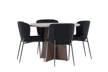 Bootcut Runt Litet Matbord 110 cm med 4 Modesto Matstol - Möbler - Matplats - Matgrupp & matbord med stolar