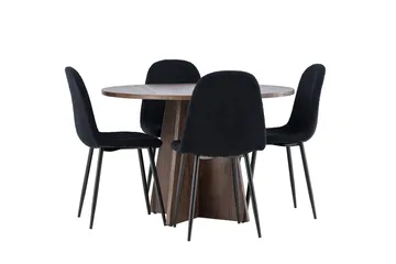 Bootcut Runt Litet Matbord 110 cm med 4 Polar Matstol - Möbler - Matplats - Matgrupp & matbord med stolar
