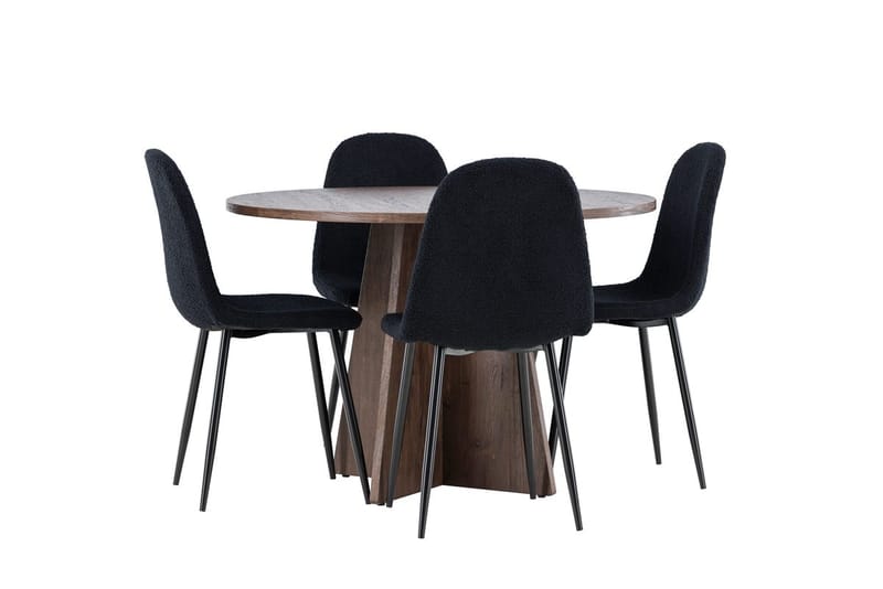 Bootcut Runt Litet Matbord 110 cm med 4 Polar Matstol - Möbler - Matplats - Matgrupp & matbord med stolar
