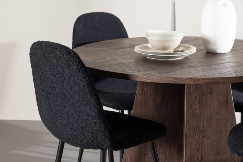 Bootcut Runt Litet Matbord 110 cm med 4 Polar Matstol - Möbler - Matplats - Matgrupp & matbord med stolar