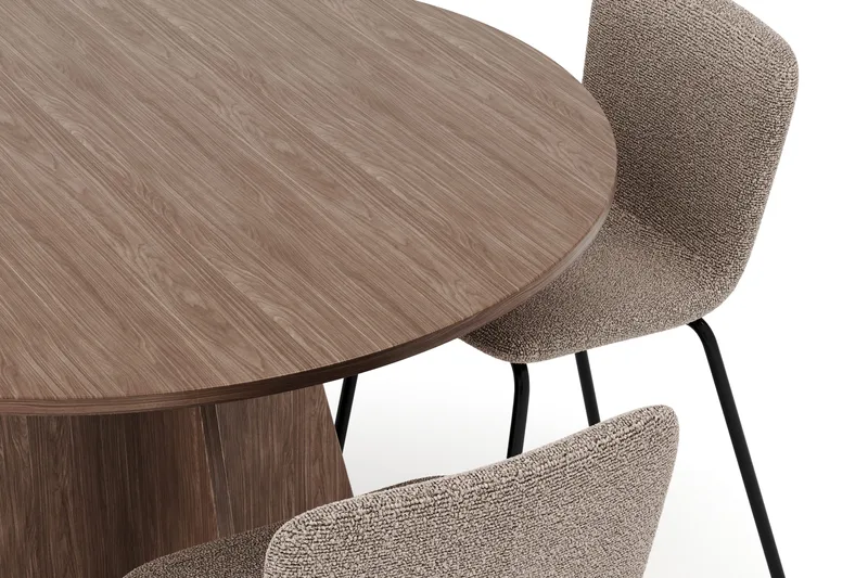 Bootcut Runt Litet Matbord Valnöt 110 cm med 4 Katy Matstolar - Möbler - Matplats - Matgrupp & matbord med stolar
