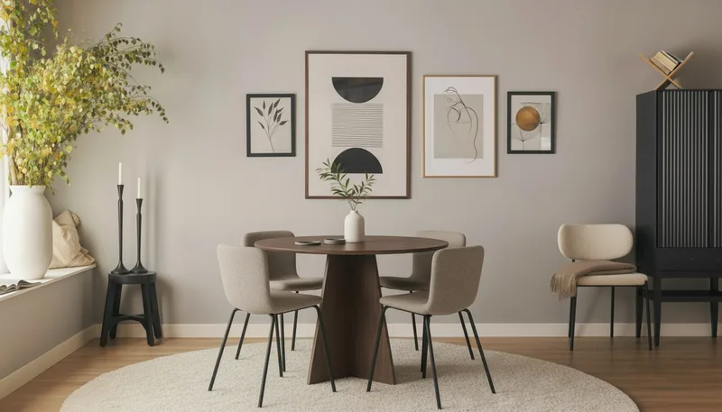 Bootcut Runt Litet Matbord Valnöt 110 cm med 4 Katy Matstolar - Möbler - Matplats - Matgrupp & matbord med stolar