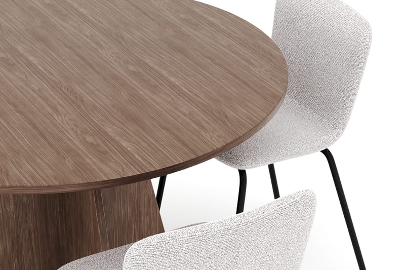 Bootcut Runt Litet Matbord Valnöt 110 cm med 4 Katy Matstolar - Möbler - Matplats - Matgrupp & matbord med stolar