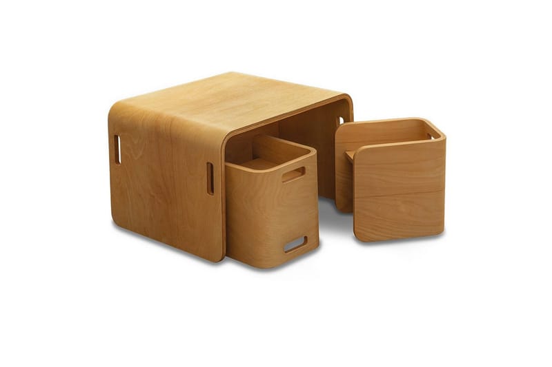 Bord och stolar set (3 delar) Miraeny Natur - Natur - Möbler - Matplats - Möbelset för kök & matplats