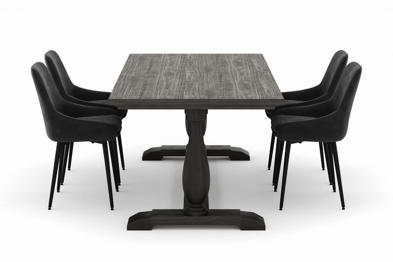 Boris Matgrupp 200x100cm med 4 Alsarp Matstolar - Brun - Möbler - Matplats - Matgrupp & matbord med stolar