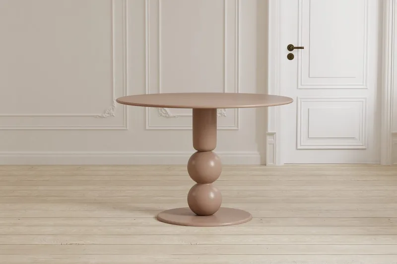Boule Runt Matbord 110 cm i Trä, Beige