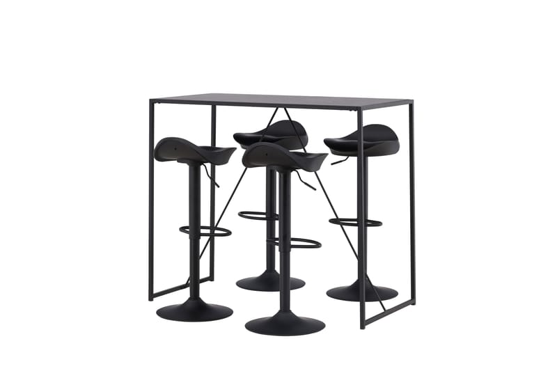 Brea Matgrupp 120 cm Rektangulär med 4 Adesto stolar - Svart - Möbler - Matplats - Matgrupp & matbord med stolar