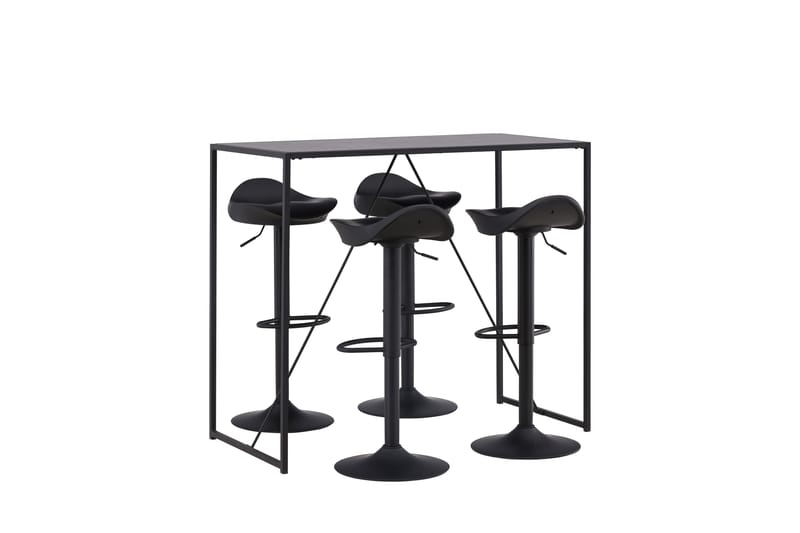 Brea Matgrupp 120 cm Rektangulär med 4 Adesto stolar - Svart - Möbler - Matplats - Matgrupp & matbord med stolar