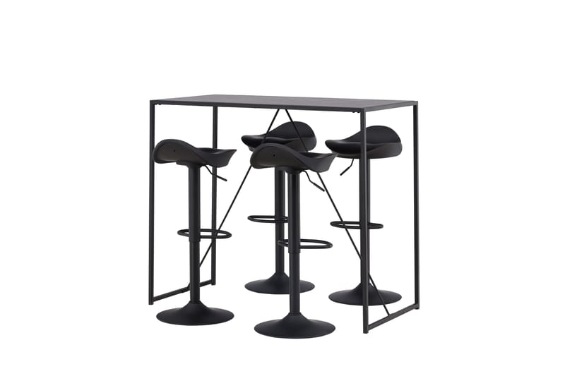 Brea Matgrupp 120 cm Rektangulär med 4 Adesto stolar - Svart - Möbler - Matplats - Matgrupp & matbord med stolar
