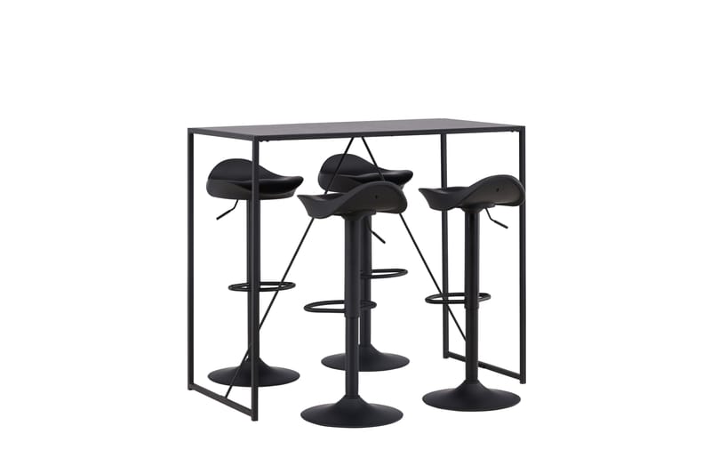 Brea Matgrupp 120 cm Rektangulär med 4 Adesto stolar - Svart - Möbler - Matplats - Matgrupp & matbord med stolar