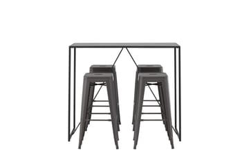 Brea Matgrupp 120 cm Rektangulär med 4 Tempe stolar - Svart - Möbler - Matplats - Matgrupp & matbord med stolar