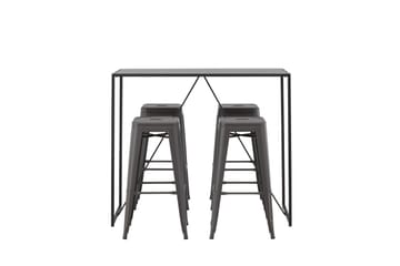 Brea Matgrupp 120 cm Rektangulär med 4 Tempe stolar - Svart - Möbler - Matplats - Matgrupp & matbord med stolar