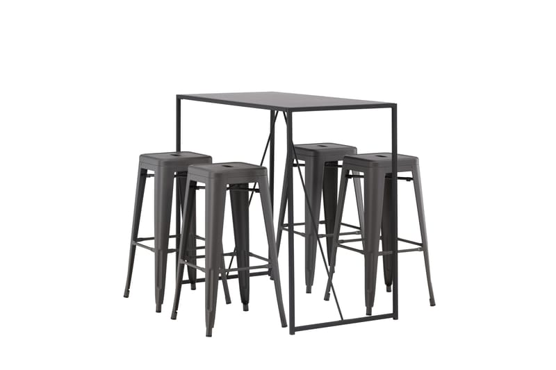 Brea Matgrupp 120 cm Rektangulär med 4 Tempe stolar - Svart - Möbler - Matplats - Matgrupp & matbord med stolar