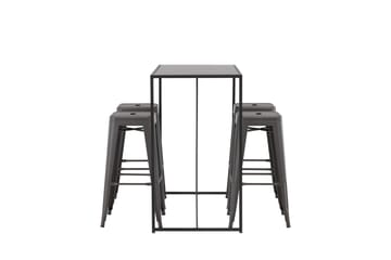 Brea Matgrupp 120 cm Rektangulär med 4 Tempe stolar - Svart - Möbler - Matplats - Matgrupp & matbord med stolar