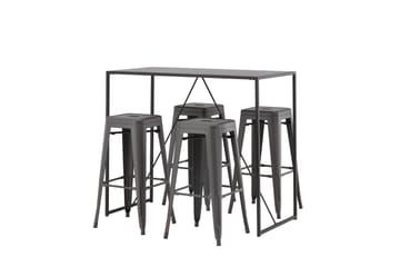 Brea Matgrupp 120 cm Rektangulär med 4 Tempe stolar - Svart - Möbler - Matplats - Matgrupp & matbord med stolar