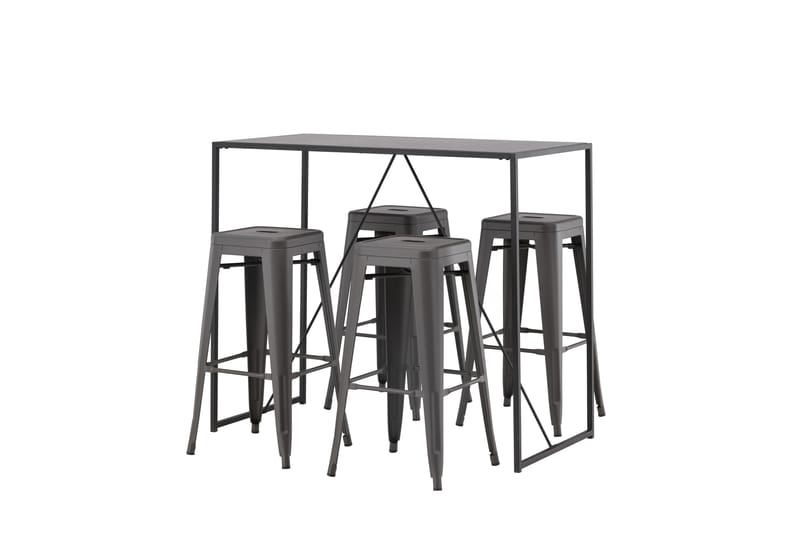 Brea Matgrupp 120 cm Rektangulär med 4 Tempe stolar - Svart - Möbler - Matplats - Matgrupp & matbord med stolar