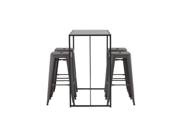 Brea Matgrupp 120 cm Rektangulär med 4 Tempe stolar - Svart - Möbler - Matplats - Matgrupp & matbord med stolar