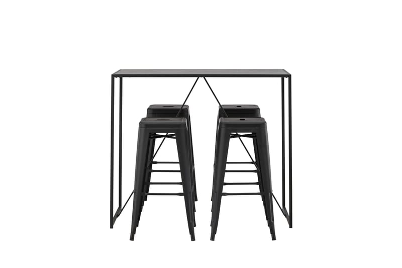 Brea Matgrupp 120 cm Rektangulär med 4 Tempe stolar - Svart - Möbler - Matplats - Matgrupp & matbord med stolar