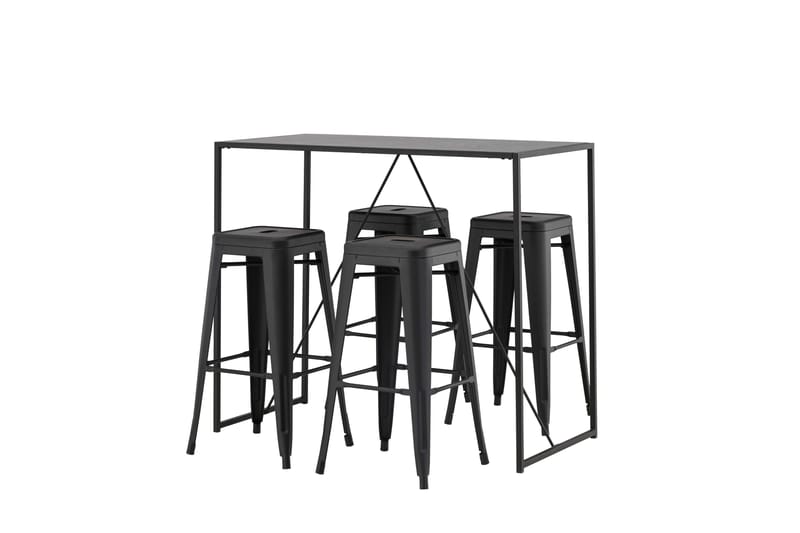 Brea Matgrupp 120 cm Rektangulär med 4 Tempe stolar - Svart - Möbler - Matplats - Matgrupp & matbord med stolar