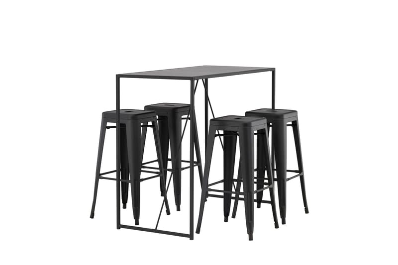 Brea Matgrupp 120 cm Rektangulär med 4 Tempe stolar - Svart - Möbler - Matplats - Matgrupp & matbord med stolar