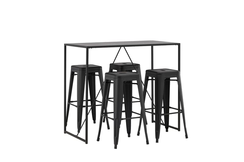 Brea Matgrupp 120 cm Rektangulär med 4 Tempe stolar - Svart - Möbler - Matplats - Matgrupp & matbord med stolar