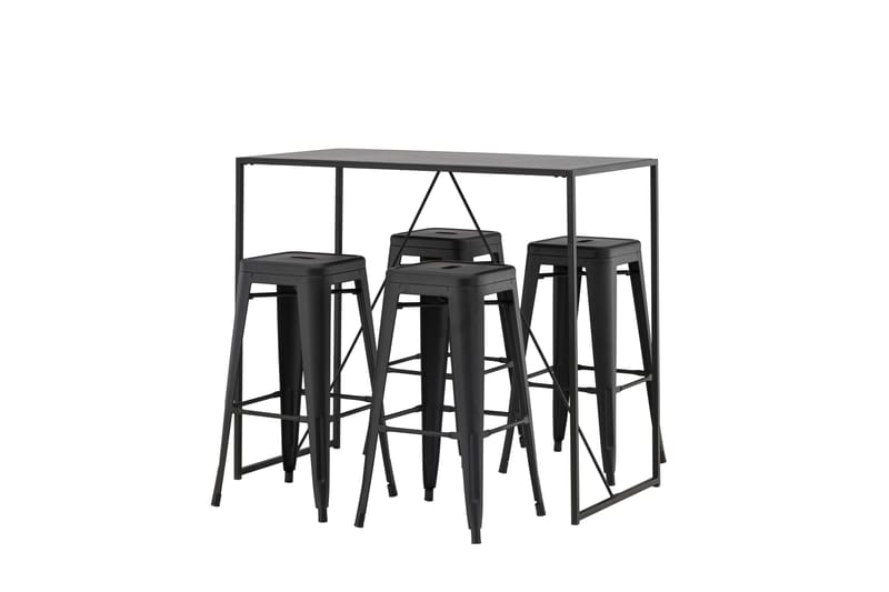 Brea Matgrupp 120 cm Rektangulär med 4 Tempe stolar - Svart - Möbler - Matplats - Matgrupp & matbord med stolar