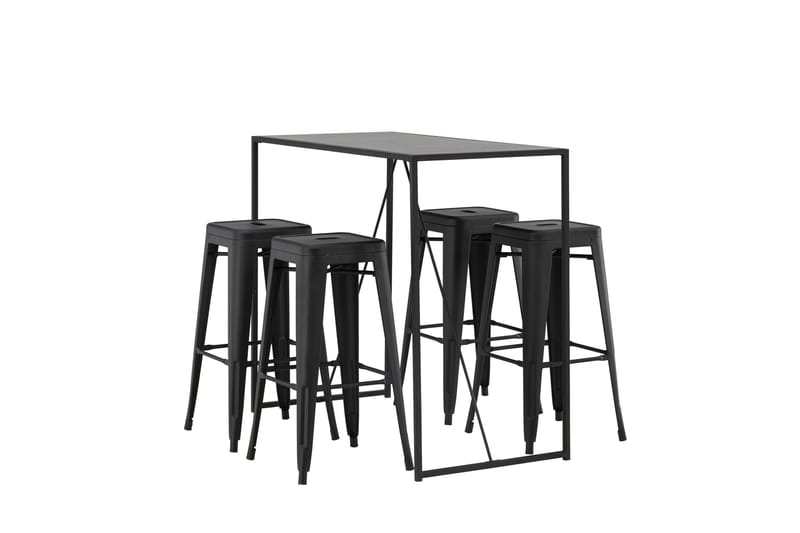 Brea Matgrupp 120 cm Rektangulär med 4 Tempe stolar - Svart - Möbler - Matplats - Matgrupp & matbord med stolar