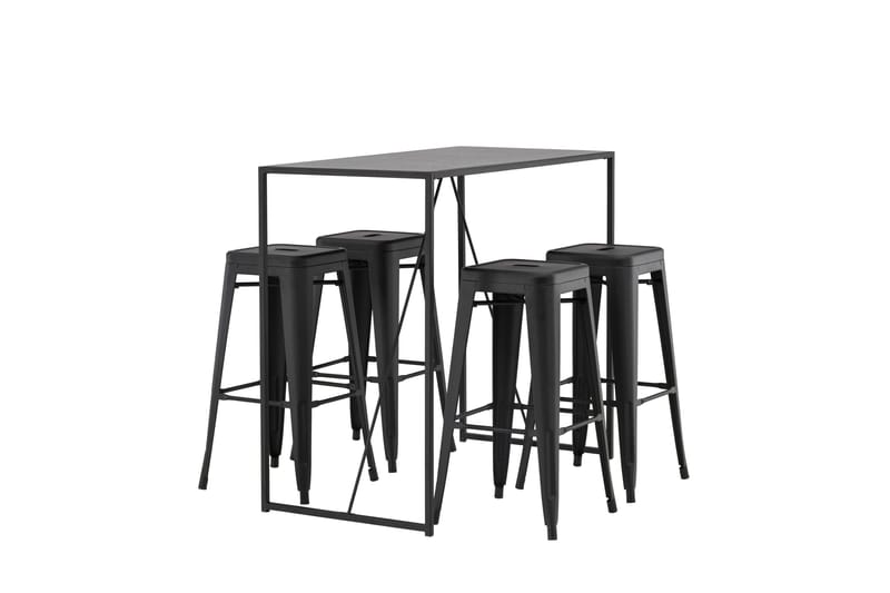 Brea Matgrupp 120 cm Rektangulär med 4 Tempe stolar - Svart - Möbler - Matplats - Matgrupp & matbord med stolar