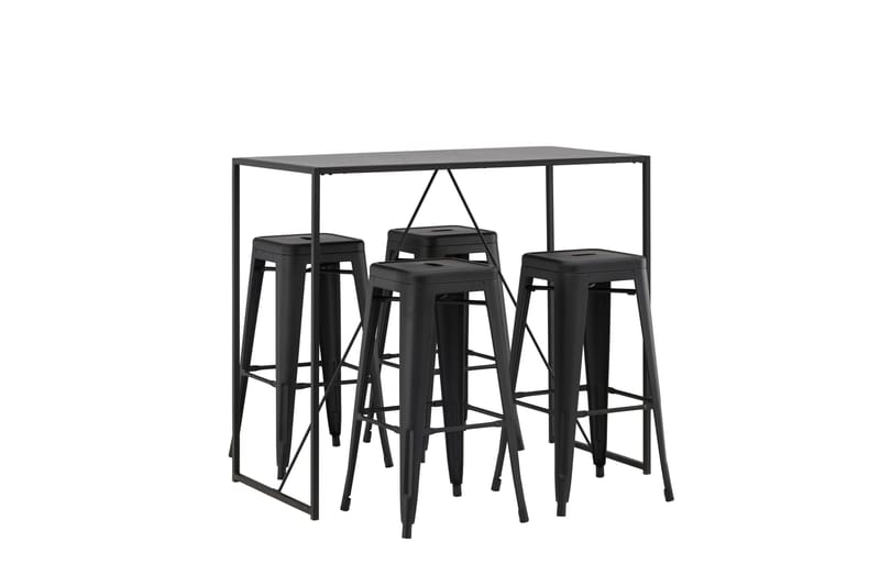 Brea Matgrupp 120 cm Rektangulär med 4 Tempe stolar - Svart - Möbler - Matplats - Matgrupp & matbord med stolar