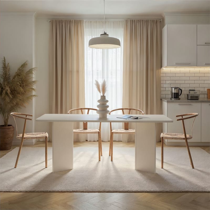 Cadron Matbord 180 cm Rektangulär - Trä Vit - Möbler - Matplats - Matbord & köksbord