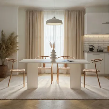 Cadron Matbord 180 cm Rektangulär - Trä Vit - Möbler - Matplats - Matbord & köksbord