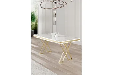 Calchera Matbord 130 cm Rektangulär - Vit Marmor/Guld - Möbler - Matplats - Matbord & köksbord