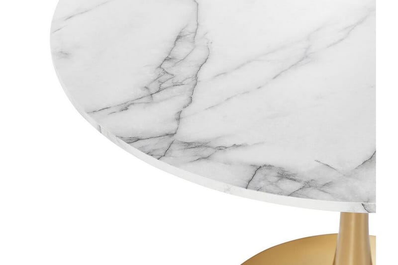 Calmar Matbord 90 cm Rund - Vit/Guld - Möbler - Matplats - Matbord & köksbord