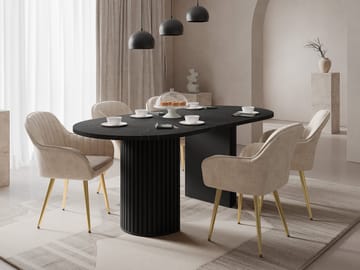 Calvion Matbord 185 cm Oval - Svart - Möbler - Matplats - Matbord & köksbord