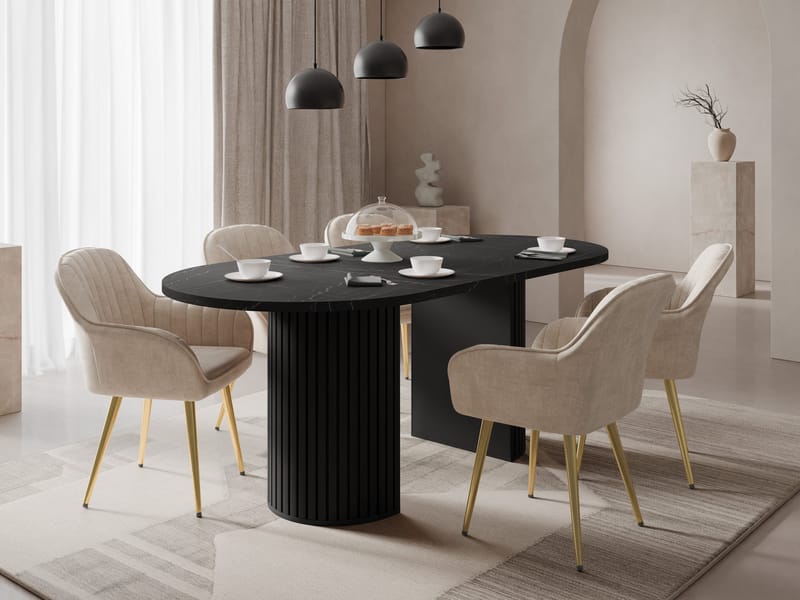 Calvion Matbord 185 cm Oval - Svart - Möbler - Matplats - Matbord & köksbord